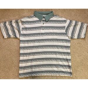 Classics By Palmland Polo Shirt Men's X-Large XL Geometric Short Sleeve Green‎